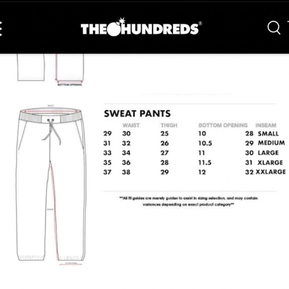 The Hundreds “Adam Bomb” Chenille Patch Black Sweatpants Men SZ S NWT - Picture 9 of 9